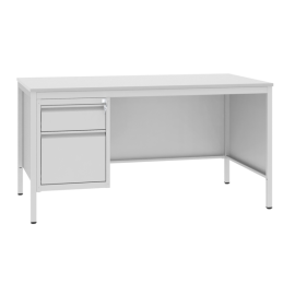 Biurko metalowe, biurowe/lekarskie, 2 szuflady, 740 mm x 1400 mm x 800 mm, BIM 022ST