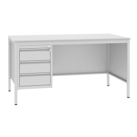 Biurko metalowe, biurowe/lekarskie, 3 szuflady, 740 mm x 1400 mm x 800 mm, BIM 021ST
