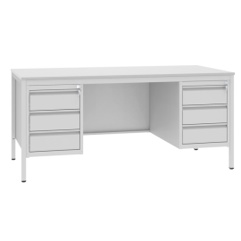 Biurko metalowe, biurowe/lekarskie, 6 szuflad, 740 mm x 1600 mm x 800 mm, BIM 051ST