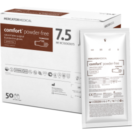 Rękawiczki lateksowe, sterylne, bezpudrowe, Comfort Mercator Medical - 1 para