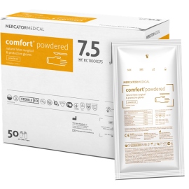 Rękawiczki lateksowe, sterylne, lekko pudrowane, Comfort Mercator Medical - 1 para