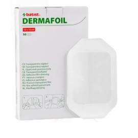Jałowy, przezroczysty opatrunek poliuretanowy, plaster Dermafoil 10cm x 12cm