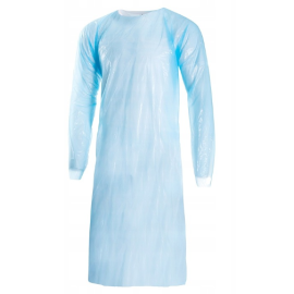 Fartuch foliowy CPE z długim rękawem 120 x 90 cm, ochronny, niebieski - op. 25 szt.