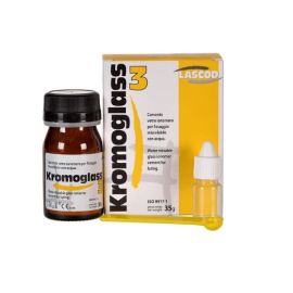 Glasjonomerowy cement Kromoglass 3  - 35 g - cement mieszalny z wodą