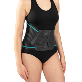 Gorset ortopedyczny stabilizująco-unieruchamiający z pasami dociągowymi, premium, czarny, LumboTim