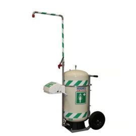 Mobilny prysznic bezpieczeństwa z myjką do oczu/twarzy 40K45G Hughes 114l.