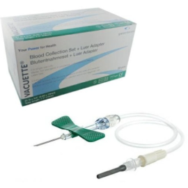 Igła motylek 0,8x19 21G + Luer adapter + wężyk, VACUETTE SAFETY - op. 50 szt./90 szt.