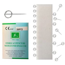 Igły śródskórne intradermalne 0,12 x 5 mm, tzw. pinezki, do akupunktury twarzy, INTR-SH SHEN LONG - op. 200 szt.