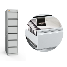 Szafa kartotekowa na koperty B5/karty pacjenta, 6 szuflad, 1-rzędowa, na stopkach regulacyjnych, KOP/6/1s