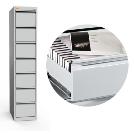 Szafa kartotekowa na koperty B5/karty pacjenta, 7 szuflad, 1-rzędowa, na stopkach regulacyjnych, KOP/7/1s