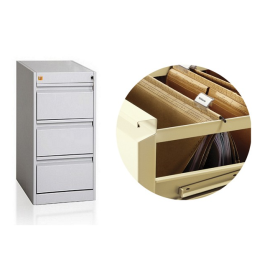 Szafa kartotekowa na teczki wiszące A3 i segregatory, 3 szuflady, 1-rzędowa, na stopkach regulacyjnych, AT3/3s