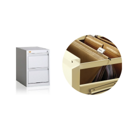 Szafa kartotekowa na teczki wiszące A4 i segregatory, 2 szuflady, 1-rzędowa, na stopkach regulacyjnych, AT4/2s