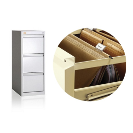 Szafa kartotekowa na teczki wiszące A4 i segregatory, 3 szuflady, 1-rzędowa, na stopkach regulacyjnych, AT4/3s