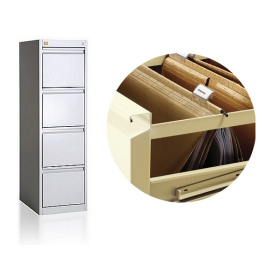 Szafa kartotekowa na teczki wiszące A4 i segregatory, 4 szuflady, 1-rzędowa, na stopkach regulacyjnych, AT4/4s