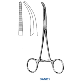Kleszczyki tętnicze zgięte Dandy 1x2T, dł. 14cm