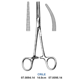 Kleszczyki naczyniowe CRILE jednorazowe 14cm - STERYLNE, METALOWE