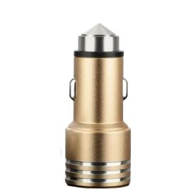 Ładowarka samochodowa USB koloru złotego