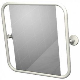Lustro uchylne dla osób z niepełnosprawnościami Ø 25 mm 60 x 60 cm stal biała