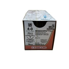 Szew wchłanialny Monocryl Plus  MCP3205G rozm. 4/0 ; 70cm ; 3/8koła odwr-tn PS-3 ; niebarwiony