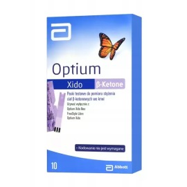 Paski testowe do pomiaru stężenia ciał ß-ketonowych we krwi, Abbott Optium Xido ß-Ketone - op. 10 szt.