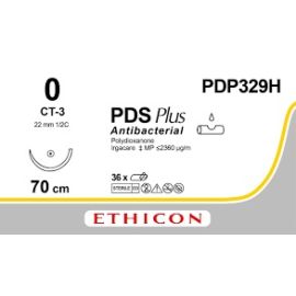 Szew wchłanialny syntetyczny PDS PLUS PDP329H rozm. 0 ; igła 22 mm - 1/2 koła wzmocniona ; dł. 70 cm; fioletowy,