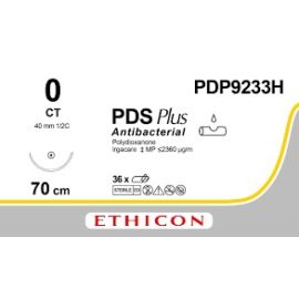 Szew wchłanialny syntetyczny PDS PLUS PDP9233H rozm. 0 ;igła 40 mm - 1/2 koła wzmocniona ; dł. 70 cm ; fioletowy,