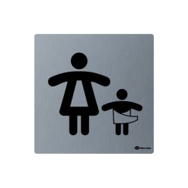 Piktogram ze stali nierdzewnej - toaleta dla matki z dzieckiem