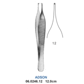 Pinceta Chirurgiczna ADSON 1x2T jednorazowa 12,5 cm - STERYLNA, METALOWA
