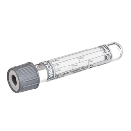 Probówki z fluorkiem sodu NaF + K3EDTA VACUETTE PREMIUM 2 ml, do analizy glukozy, korek odkręcany szary - op. 50 szt.