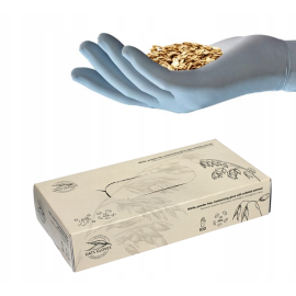 Rękawiczki nitrylowe, bezpudrowe, nawilżane, z wyciągiem z owsa, szaroniebieskie, Nitrile Oats Gloves, Zarys - op. 100 szt.