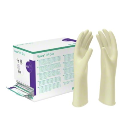Rękawiczki lateksowe, sterylne, bezpudrowe, teksturowane, Vasco OP Grip B.Braun - 1 para 