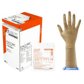 Rękawiczki lateksowe, sterylne, bezpudrowe, brązowe, mikrocienkie, ANSELL ENCORE Latex Micro - 1 para 