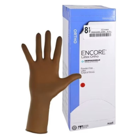 Rękawiczki lateksowe, sterylne, bezpudrowe, brązowe, grubsze, ANSELL ENCORE Latex Ortho - 1 para