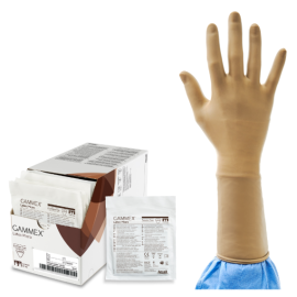 Rękawiczki lateksowe, sterylne, bezpudrowe, brązowe, mikrocienkie, ANSELL GAMMEX® Latex Micro - 1 para