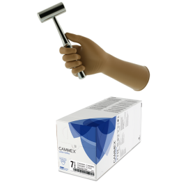 Rękawiczki lateksowe, sterylne, bezpudrowe, brązowe, grube, ANSELL GAMMEX Latex Ortho - 1 para