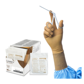 Rękawiczki lateksowe, sterylne, bezpudrowe, brązowe, mikrocienkie, ANSELL GAMMEX® Latex Sensitive - 1 para