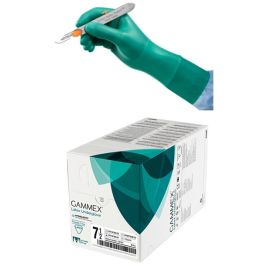 Rękawiczki lateksowe, sterylne, bezpudrowe, miętowe, nawilżane, do systemu podwójnego, ANSELL GAMMEX Latex Underglove - 1 para