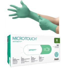 Rękawiczki neoprenowe, bezpudrowe, zielone, diagnostyczne, ANSELL MICRO-TOUCH® AFFINITY™ - op. 100 szt.