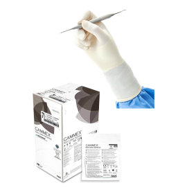 Rękawiczki neoprenowe, sterylne, bezpudrowe, cieliste, bez akceleratorów chemicznych, ultracienkie, ANSELL GAMMEX Non-Latex Sensitive - 1 para
