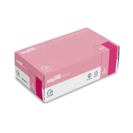 Rękawiczki nitrylowe, bezpudrowe, kategoria III, różowe/magenta, easyCare nitrile pink, Zarys - op. 100 szt.