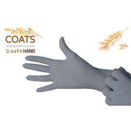 Rękawiczki nitrylowe, bezpudrowe, z wyciągiem z owsa, popielate (szare), Safe Hand Coats, Safemed, op. 100 szt.