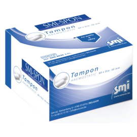SMI-SPON Tampon 8 cm x ø 3 cm, opatrunek hemostatyczny, gąbka żelatynowa - op. 6 szt.