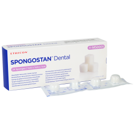 Spongostan Dental 1 cm x 1 cm x 1 cm, opatrunek hemostatyczny, gąbka żelatynowa, stomatologiczna - op. 24 szt.