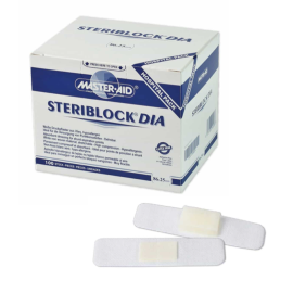 Steriblock DIA, plaster uciskowy 86 mm x 25 mm, z wysokochłonną poduszeczką kwadratową, biały, sterylny - op. 100 szt.