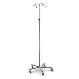 Stojak kroplówki SK-02 -  głowica G-02 (na 4 haczyki), regulacja wysokości w zakresie: 1320-2150 mm, przystosowany do instalacji pompy infuzyjnej