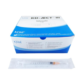 Strzykawka tuberkulinowa 1ml z igłą nakładaną 25G 0,5x16mm KDM, op.100'