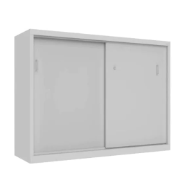 Szafa biurowa z drzwiami przesuwnymi, ze ścianą działową wewnątrz szafy, 2-drzwiowa, 4 półki, 1040 mm x 1400 mm x 435 mm, SBM 111
