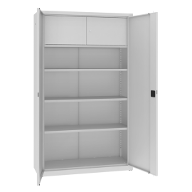 Szafa biurowa, metalowa, 2-drzwiowa, 3 półki + schowek, 1990 mm x 1200 mm x 435 mm, SBM 213 M LX