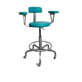 Taboret  TB-03 z obręczą pod nogi i podłokietnikami,  regulacja wysokości dźwignią ręczną - wymiary 60x35 cm - wys.siedziska: 55-67 cm