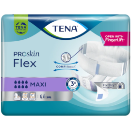 Tena Flex Proskin Maxi, pieluchomajtki z regulowanym pasem mocującym, pampersy na bardzo silne nietrzymanie moczu, S-XL - op. 21 szt./22 szt.